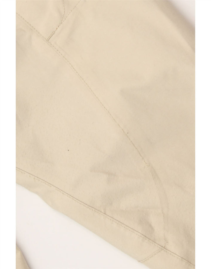 Damska kurtka przeciwdeszczowa z kapturem Jack Wolfskin UK 16, duża, złamana biel, poliamid