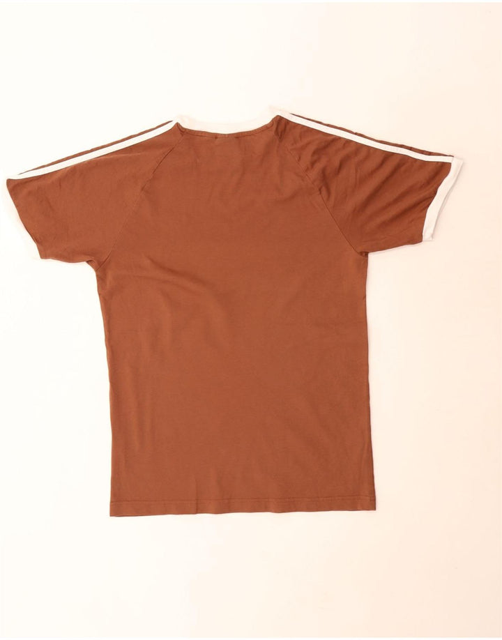 Adidas Męski T-Shirt Top Mały Brązowy Bawełniany