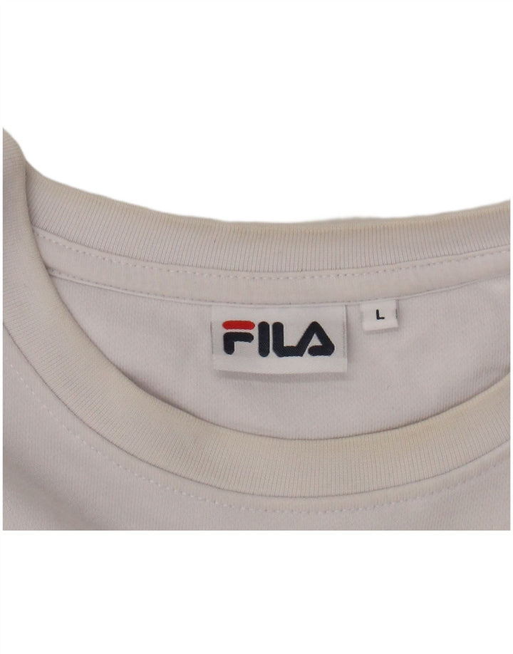 FILA Męska bluza z grafiką, duża, czarna, bawełniana z blokami kolorów