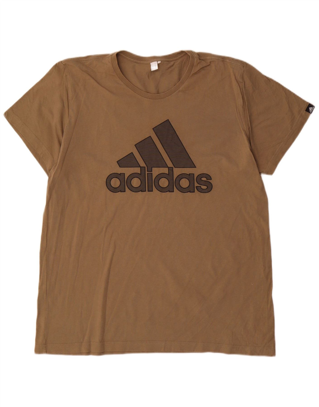 Męska koszulka z grafiką Adidas, duża, brązowa