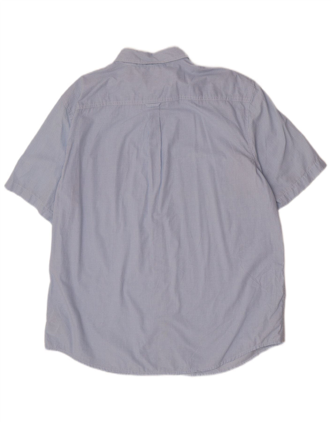 Męska koszula z krótkim rękawem Chaps Easy Care XL w niebieską kratkę, bawełniana