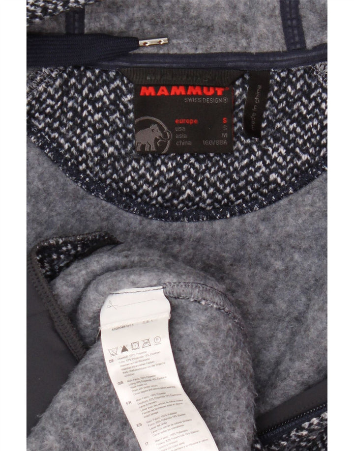 Damski sweter z kapturem i zamkiem Mammut, mały, niebieski, nakrapiany poliester
