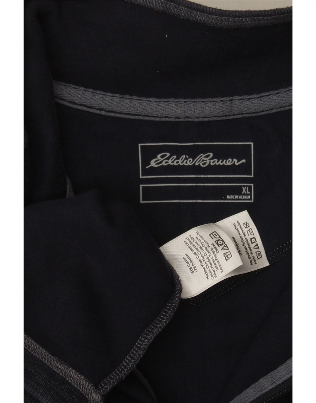 EDDIE BAUER Mens Zip Neck Sweatshirt Jumper XL Grey Cotton Vintage Eddie Bauer and Second-Hand Eddie Bauer from Messina Hembry 