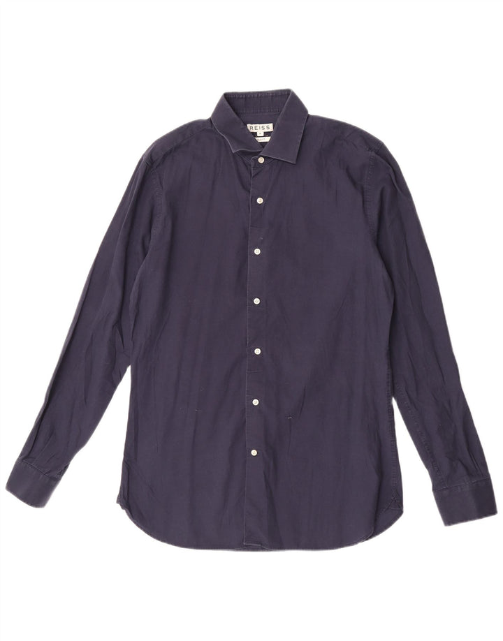 Koszula męska Reiss Slim Fit, średnia, granatowa, bawełniana