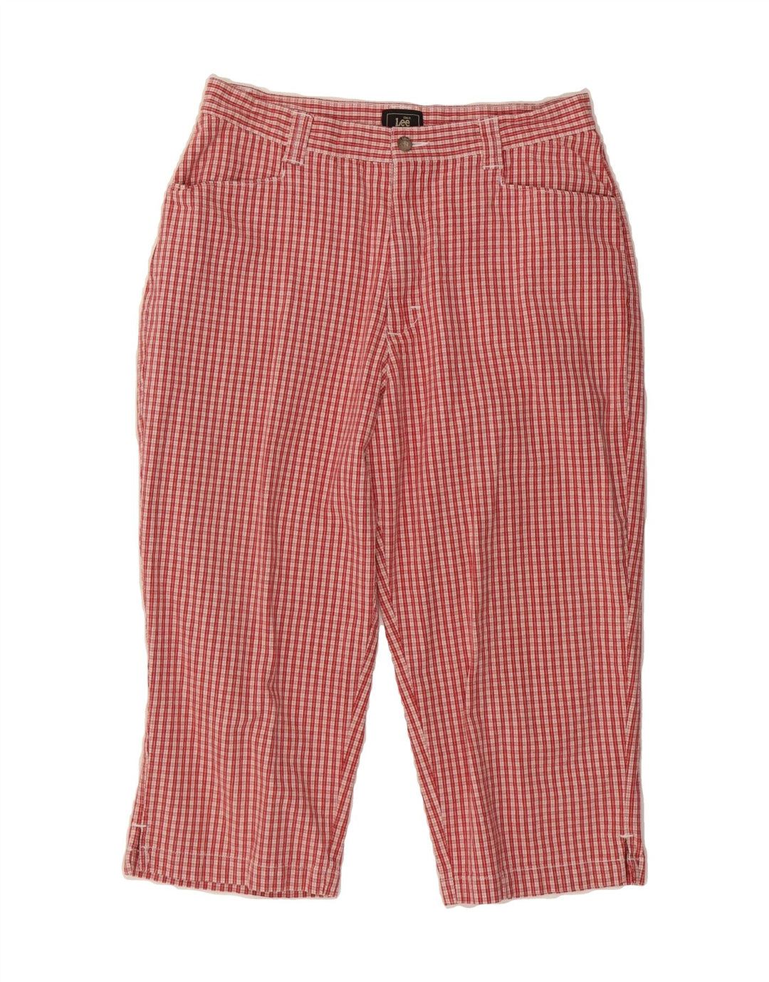 LEE Womens Straight Capri Trousers W28 L18 Red Check Vintage Lee and Second-Hand Lee from Messina Hembry 
