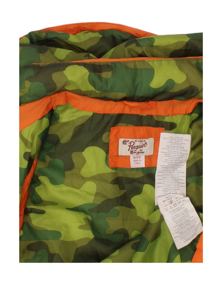 PENGUIN Chłopięca wyściełana kamizelka z kapturem 8-9 lat Pomarańczowy poliester