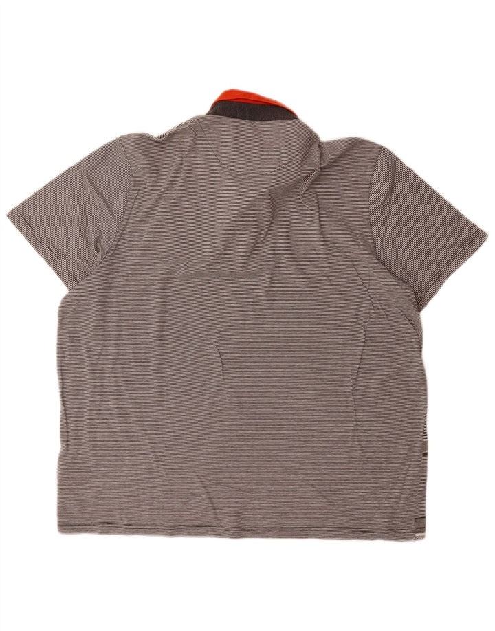 Męska koszulka polo Ted Baker, rozmiar 6, 2XL, szara, bawełniana w paski