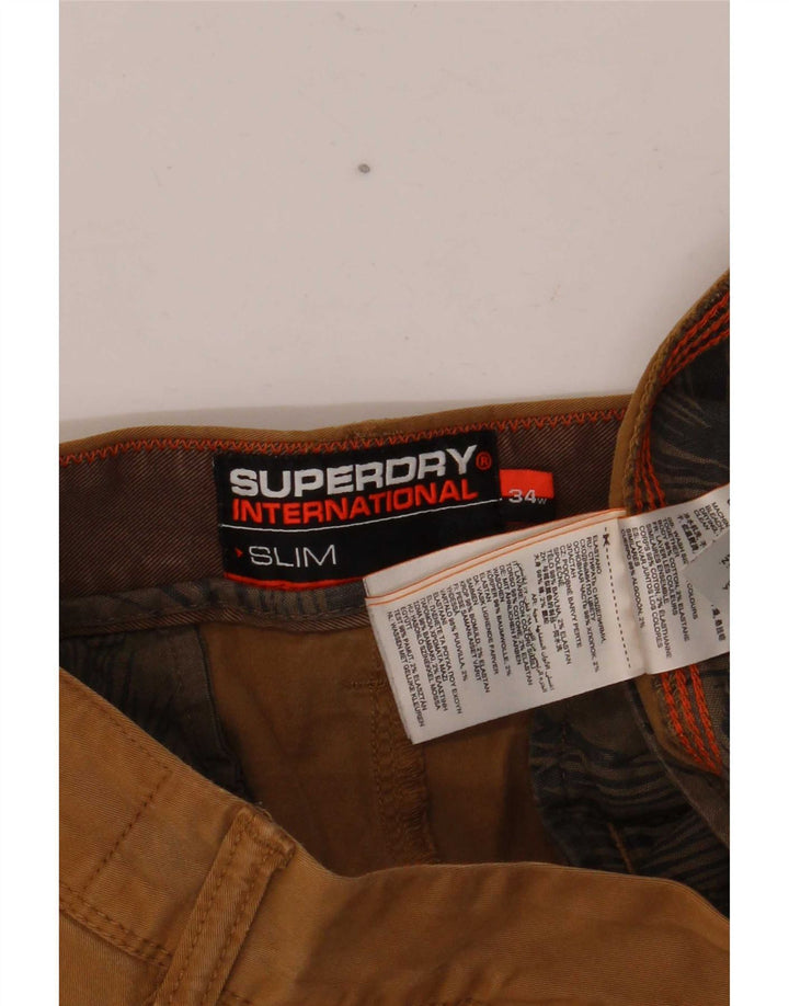 Męskie spodenki Chino Superdry W34, duże, beżowe, bawełniane