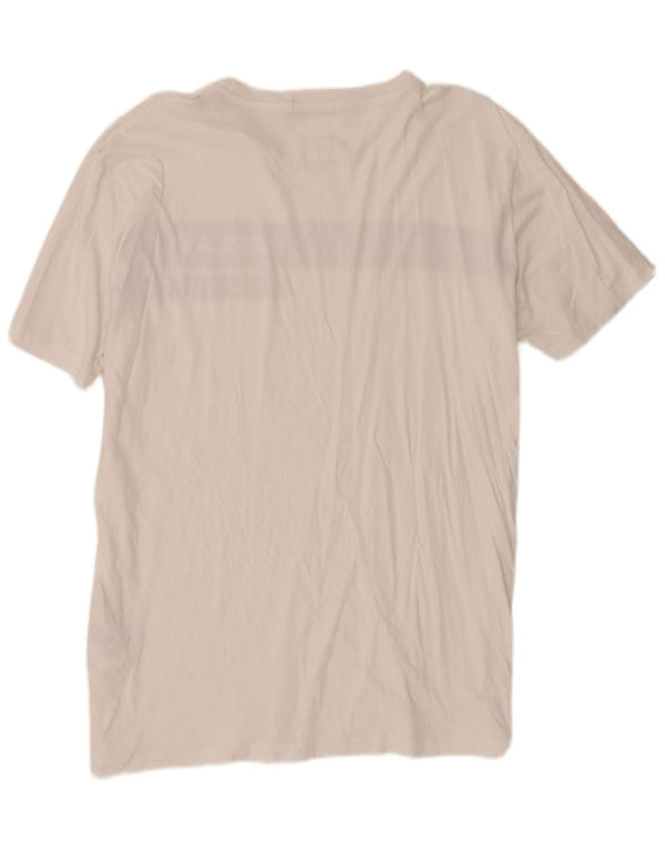 Męski T-shirt z grafiką Replay, top 2XL, biała bawełna z blokami kolorów