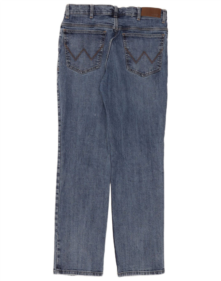 Męskie proste dżinsy Wrangler W34 L32 Niebieskie bawełniane