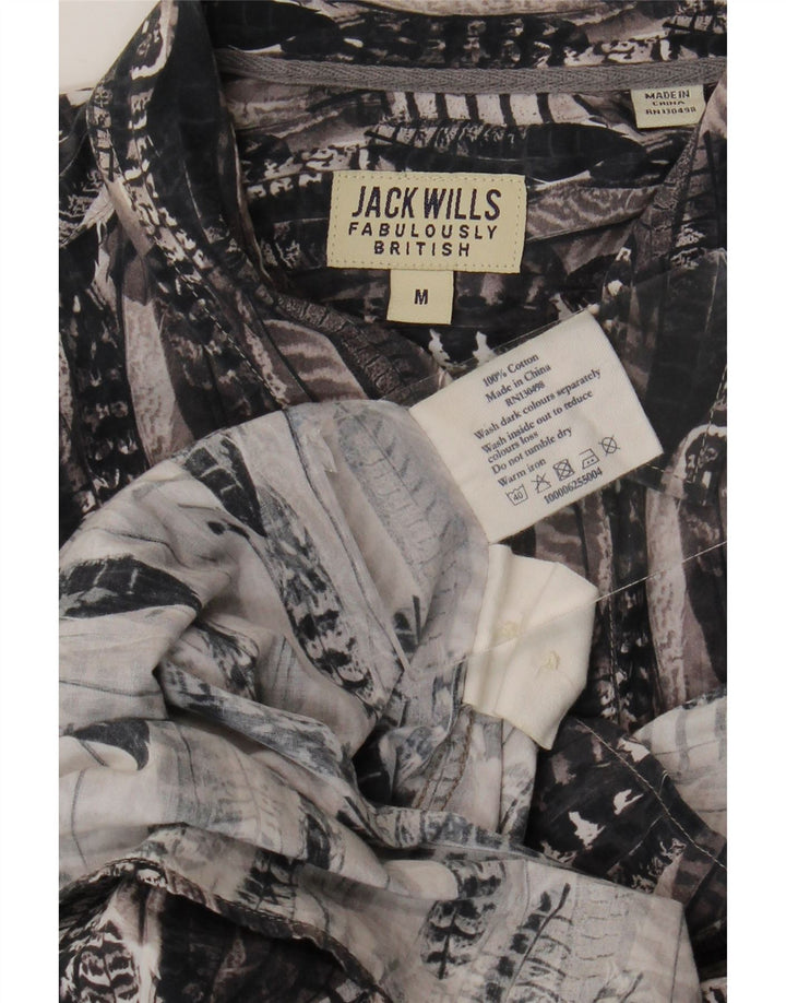 Koszula męska Jack Wills w abstrakcyjny wzór, średnioszara, bawełniana