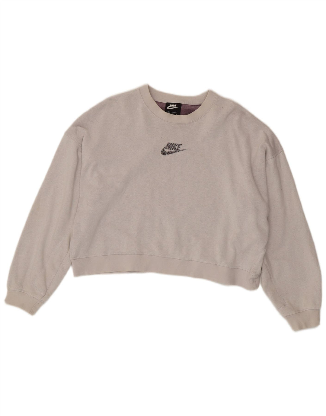 Damska bluza dresowa Nike Crop Oversize UK 14, średnia szara bawełna