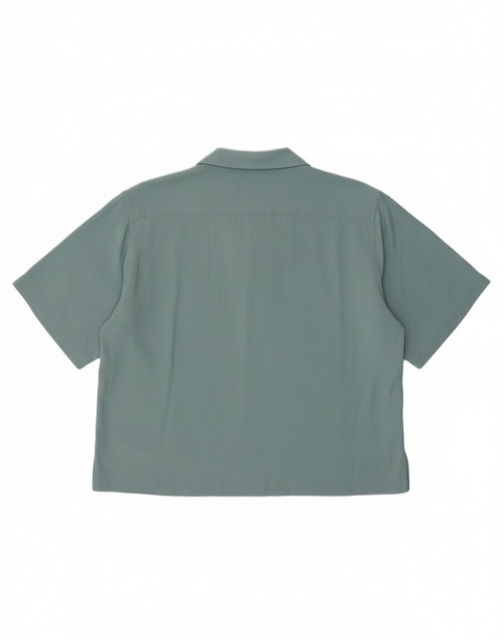 Damska koszula z krótkim rękawem Tommy Bahama UK 12 w kolorze średniego turkusu w jodełkę