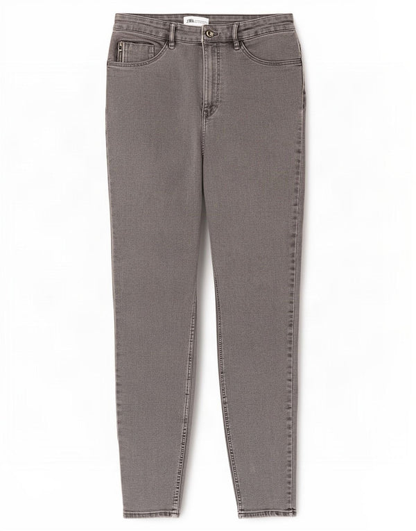 Damskie jeansy skinny Zara EU 42 Large W32 L27 Szara bawełna