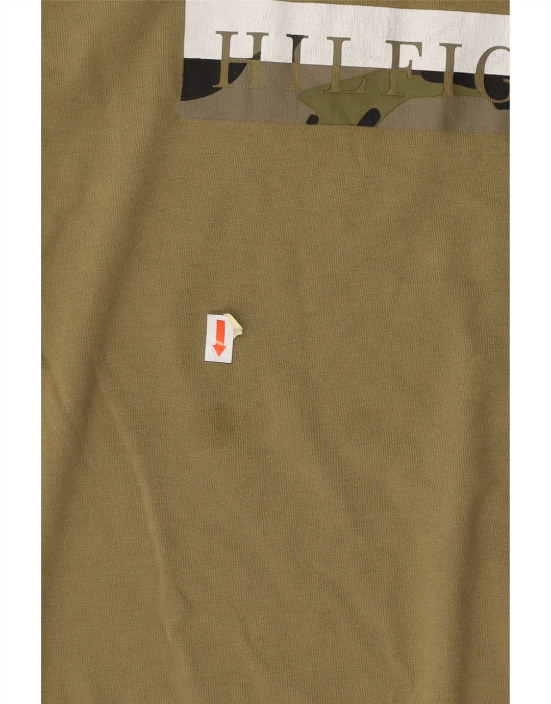 Męski T-shirt z grafiką TOMMY HILFIGER, średnia, bawełniana khaki