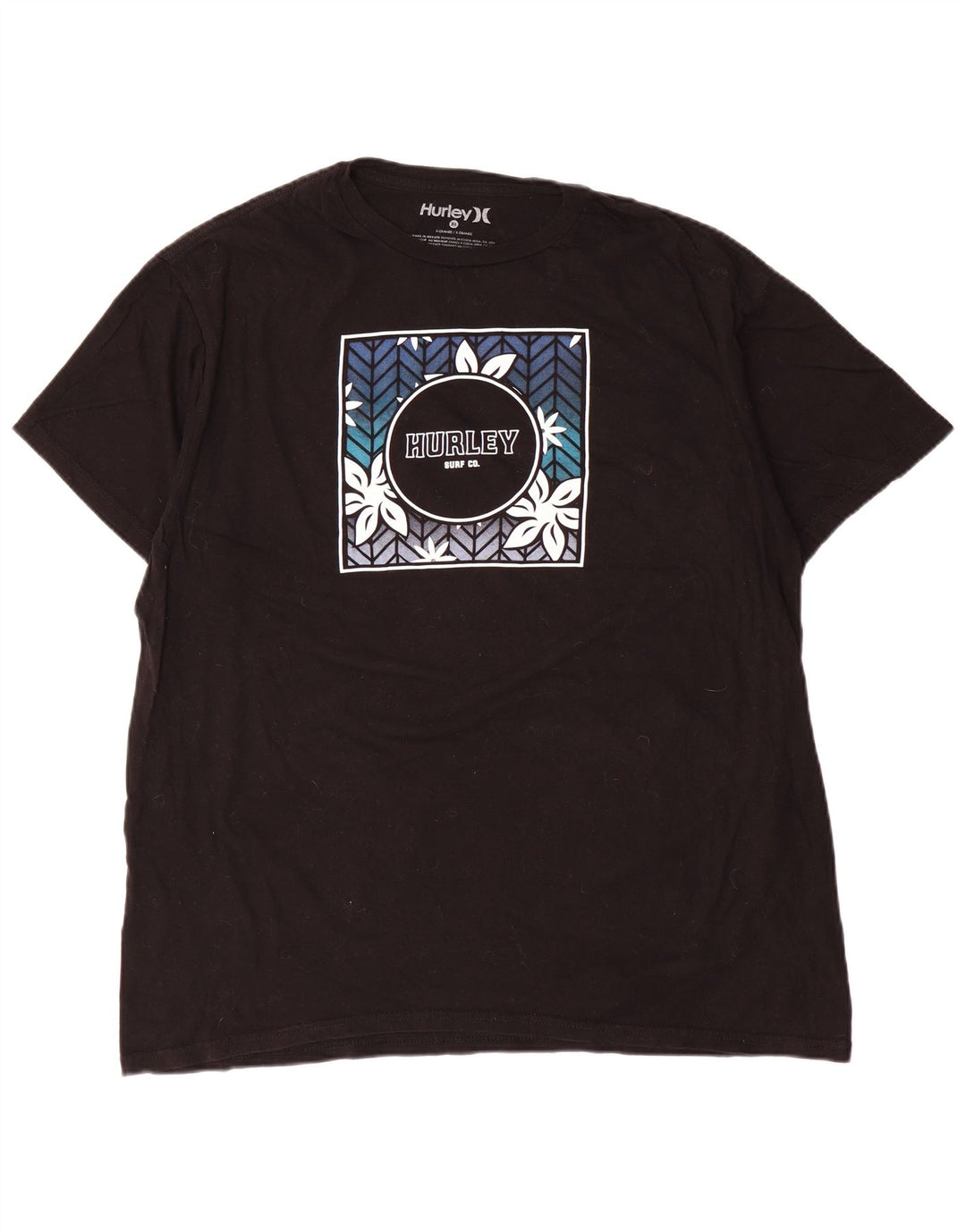 Męski T-shirt z grafiką Hurley, XL, czarny