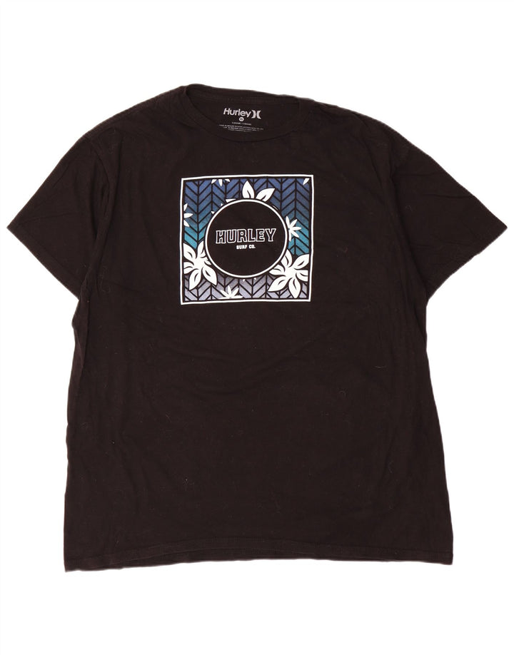 Męski T-shirt z grafiką Hurley, XL, czarny