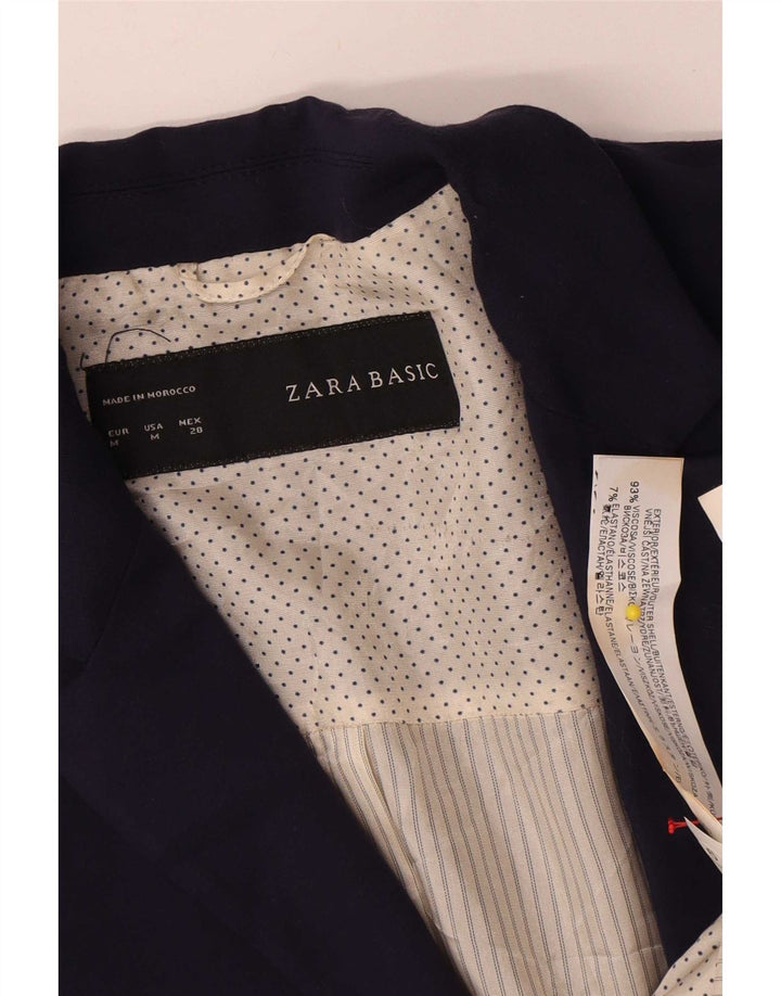 Damska marynarka zapinana na 1 guzik Zara UK 12 Średni granatowy wiskoza