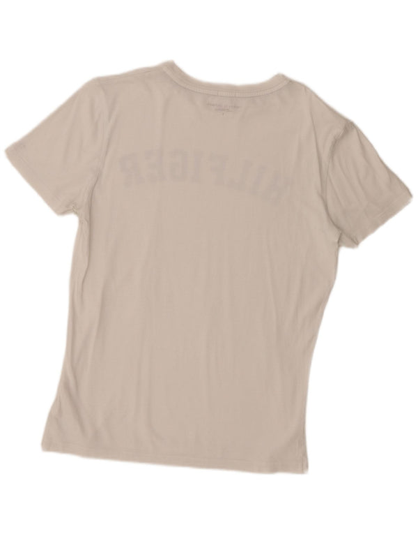 Damska koszulka z grafiką Tommy Hilfiger Top UK 10 Small White Cotton