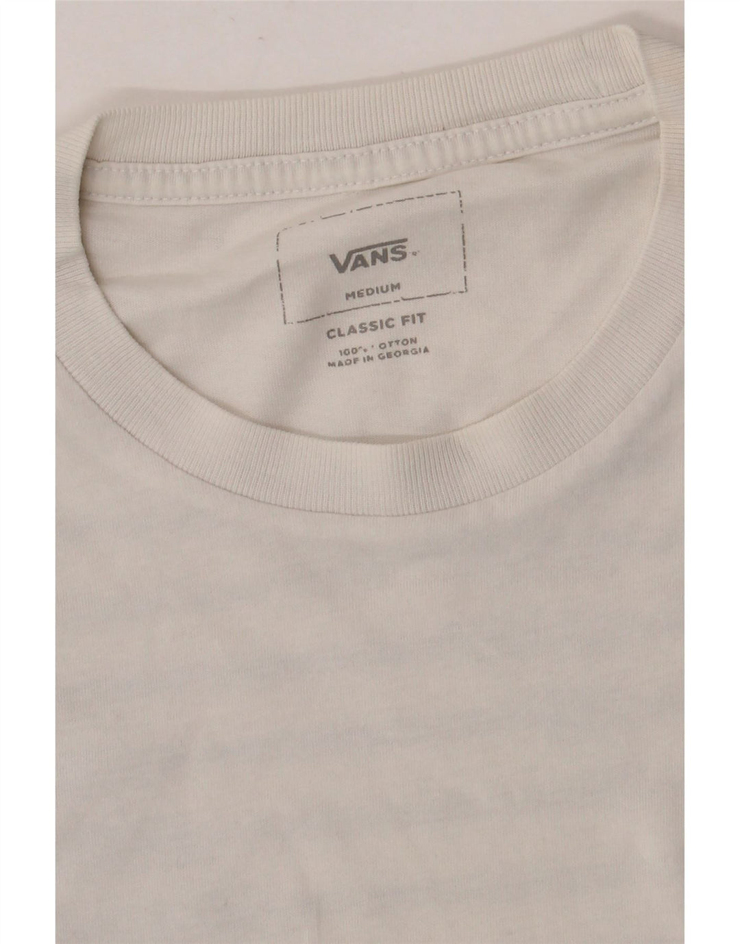 Męski T-shirt Vans o klasycznym kroju z grafiką, średniej wielkości, biały, bawełniany