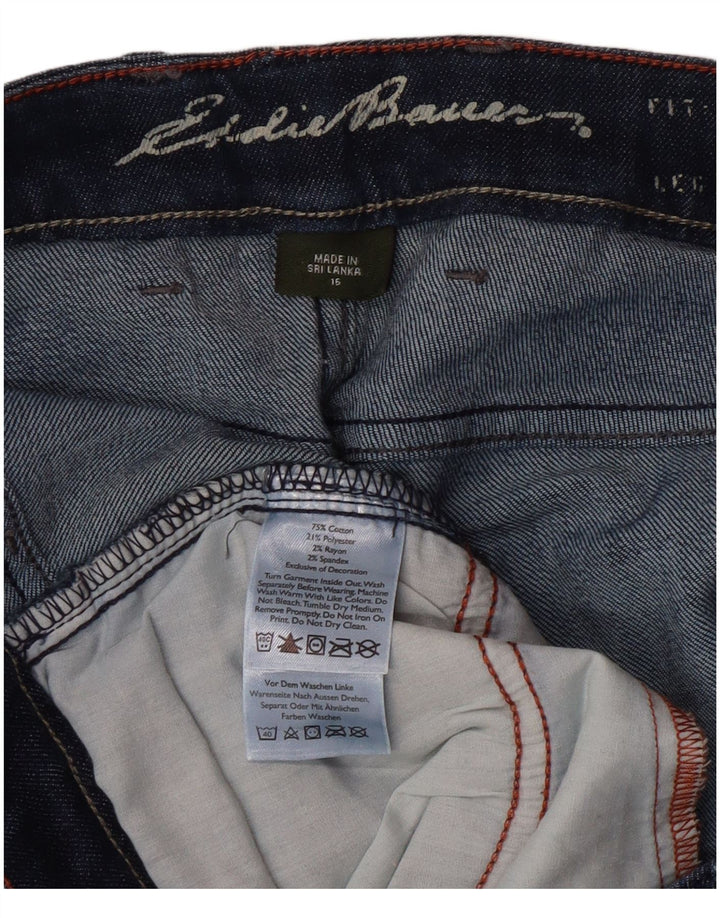 EDDIE BAUER Damskie jeansy Capri o zaokrąglonych kształtach US 16 2XL W38 L23 Niebieskie bawełniane