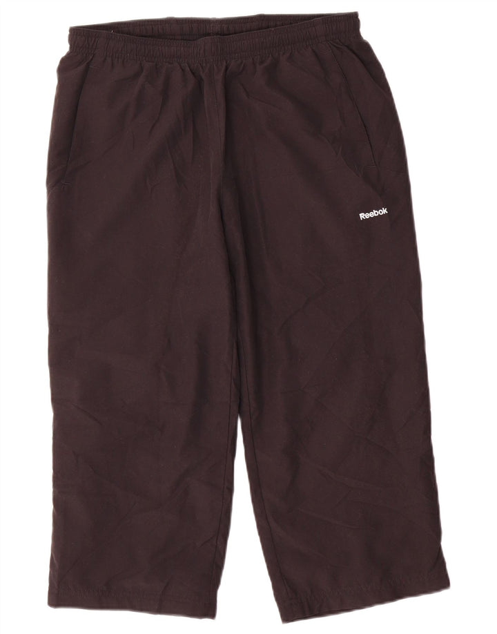 Damskie spodnie dresowe Reebok Capri UK 10, małe, czarne, poliestrowe