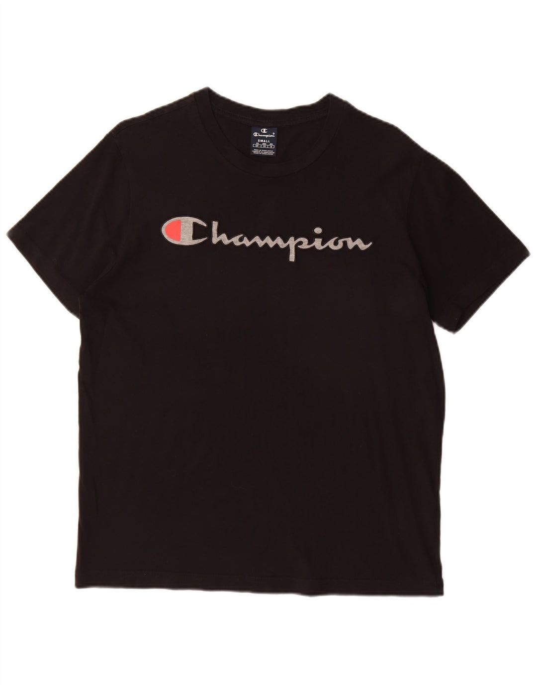 Męski T-shirt z grafiką CHAMPION, mały, czarny, bawełniany