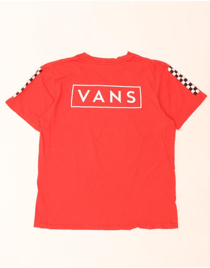 Męski T-shirt Vans o klasycznym kroju z grafiką, duży, czerwony, bawełniany