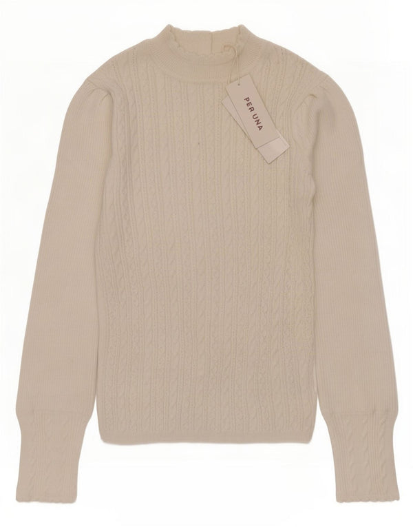 Marks & Spencer Damski sweter z golfem Per Una UK 10, mały, biały