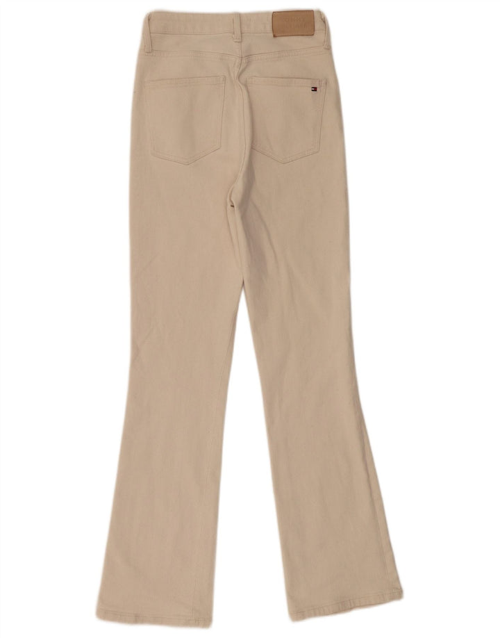 Damskie jeansy rozkloszowane TOMMY HILFIGER W26 L30 Beżowa bawełna