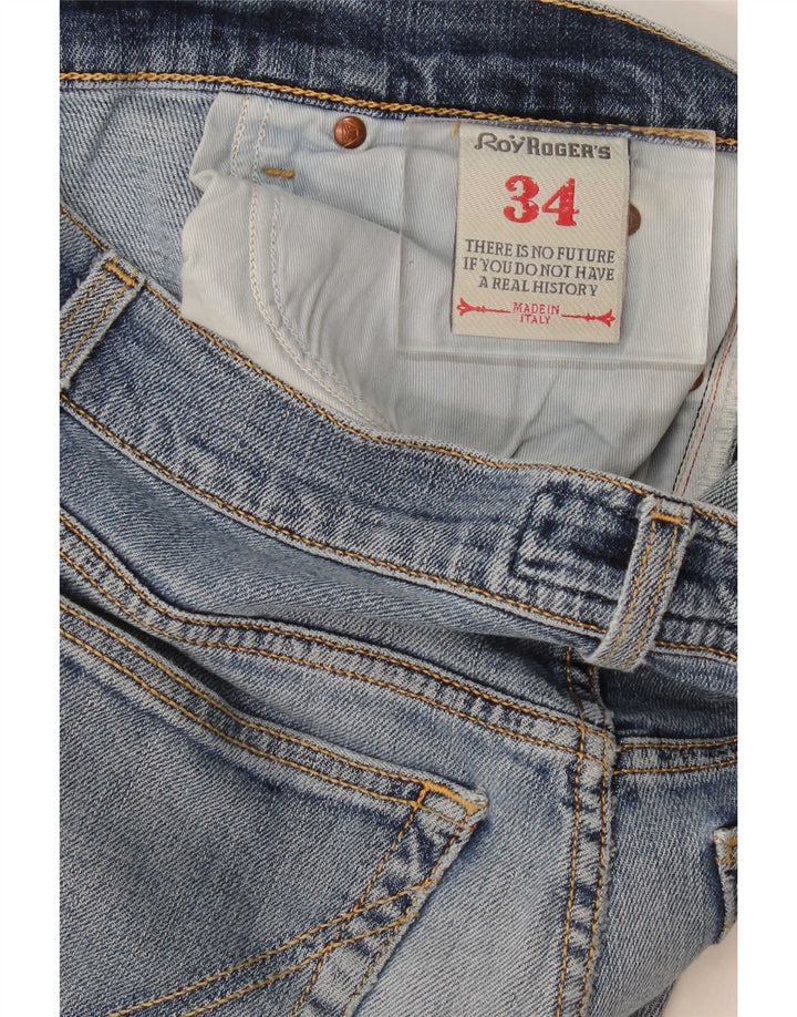Damskie jeansy slim Roy Rogers W34 L32 Niebieskie bawełniane