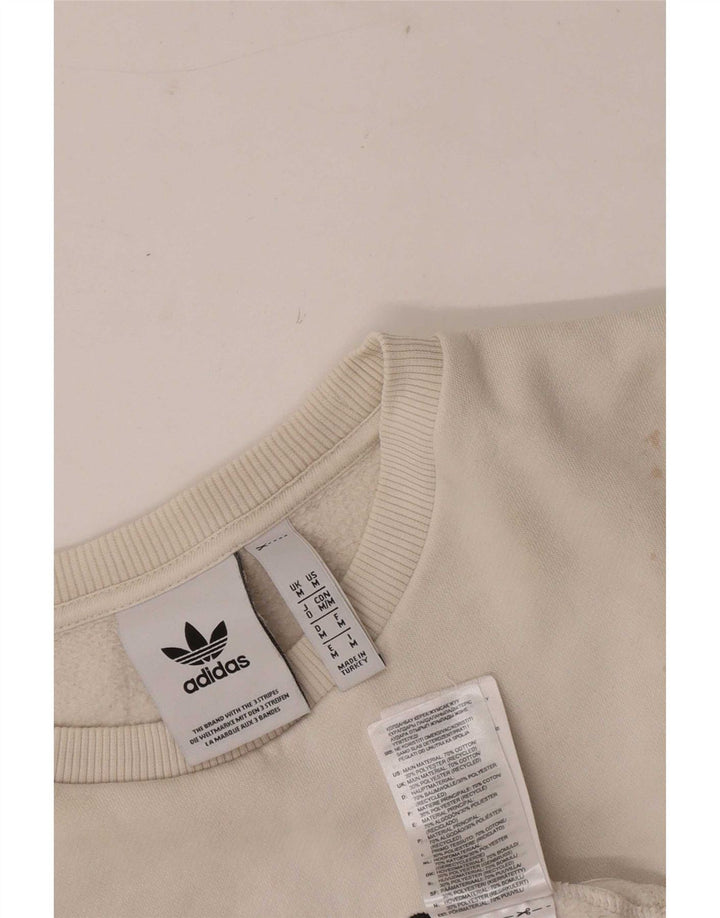 Damska bluza Adidas Graphic Jumper UK 14 Średnia biała bawełna