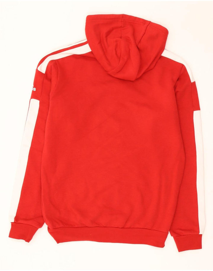 Adidas Męski sweter z kapturem, mały, czerwony, bawełniany