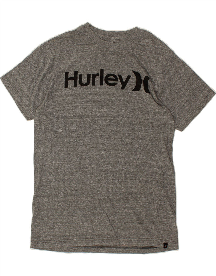 HURLEY Mens Premium Fit Graphic T-Shirt Top Small Grey Flecked Polyester Vintage Hurley and Second-Hand Hurley from Messina Hembry 