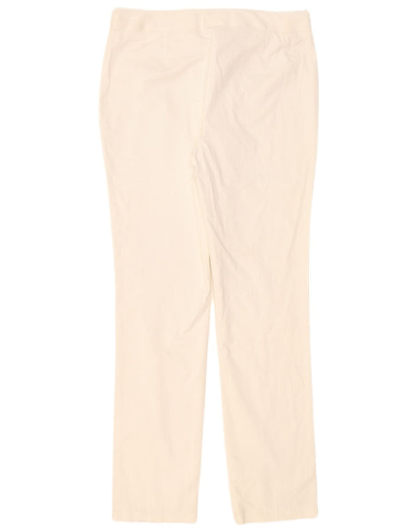 Marks & Spencer Damskie spodnie codzienne z wysokim stanem UK 14, duże, W34 L32, białe