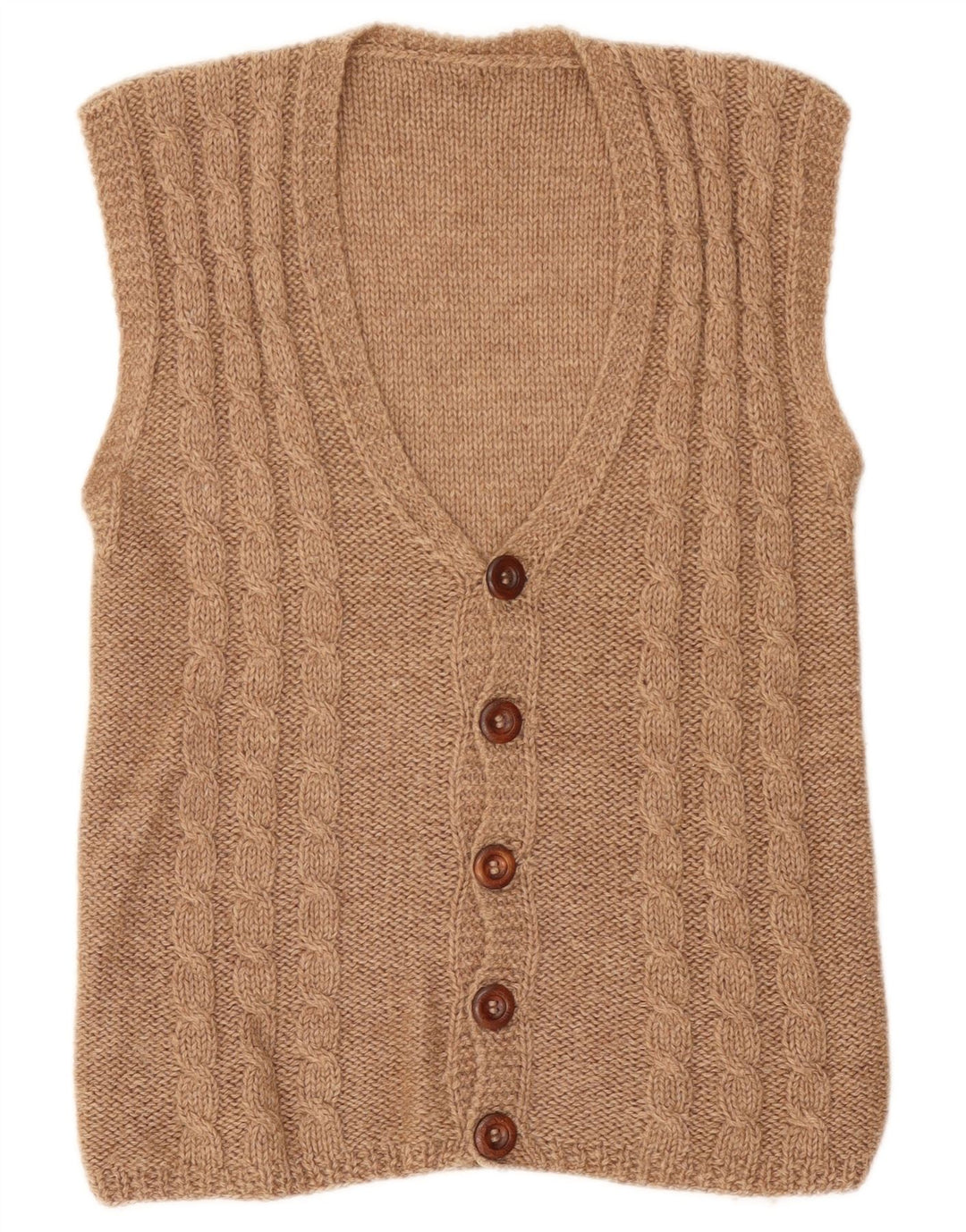 Vintage męski sweter bez rękawów, mały, beżowy