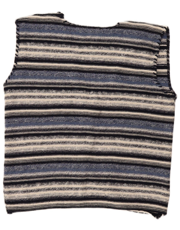 Vintage damski sweter bez rękawów, UK 16, duże niebieskie paski