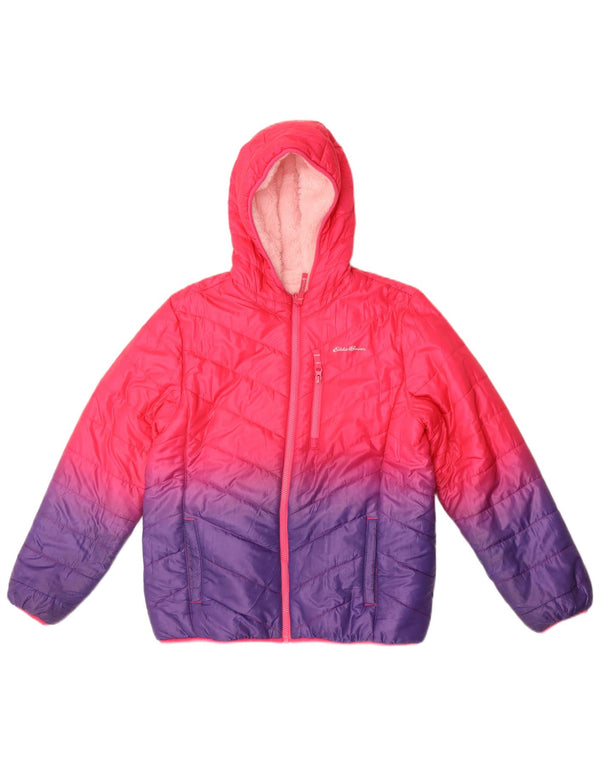 Dziewczęca ocieplana kurtka z kapturem Eddie Bauer 14-15 lat XL, kolor różowy