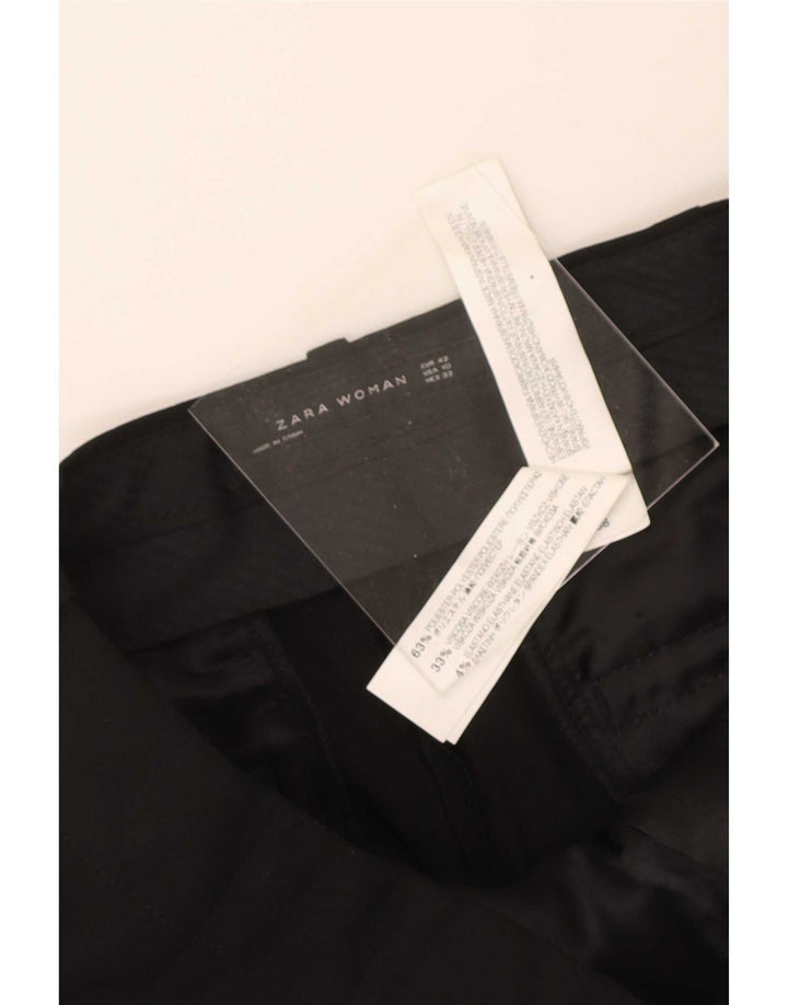 Damskie proste spodnie garniturowe Zara EU 42 Large W32 L34 Czarny poliester