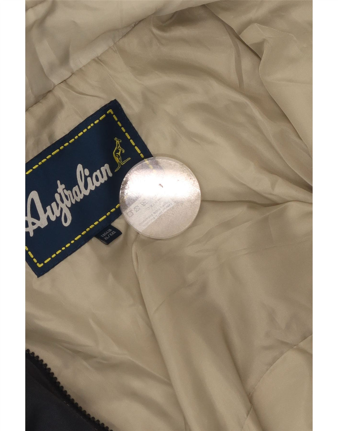 AUSTRALIAN L'ALPINA Męski płaszcz wiatrówka UK 42 XL Granatowy poliester