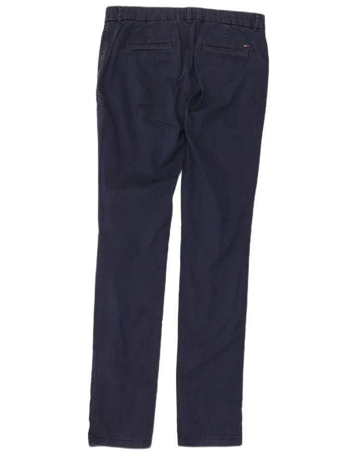 Damskie spodnie garniturowe TOMMY HILFIGER W28 L34 Granatowa bawełna