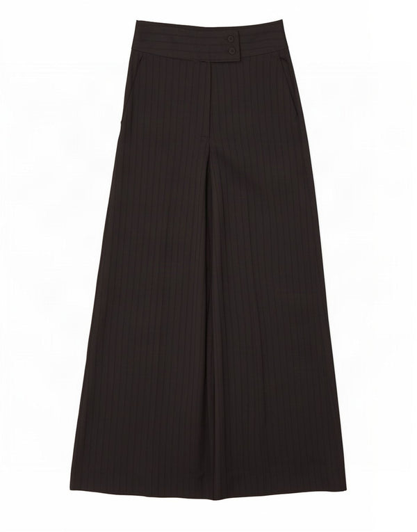 Damskie spodnie typu casual z wysokim stanem i szerokimi nogawkami Zara XS W24 L29 Czarne prążki