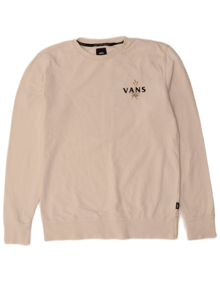 Męska bluza z grafiką Vans, mała, biała, bawełniana