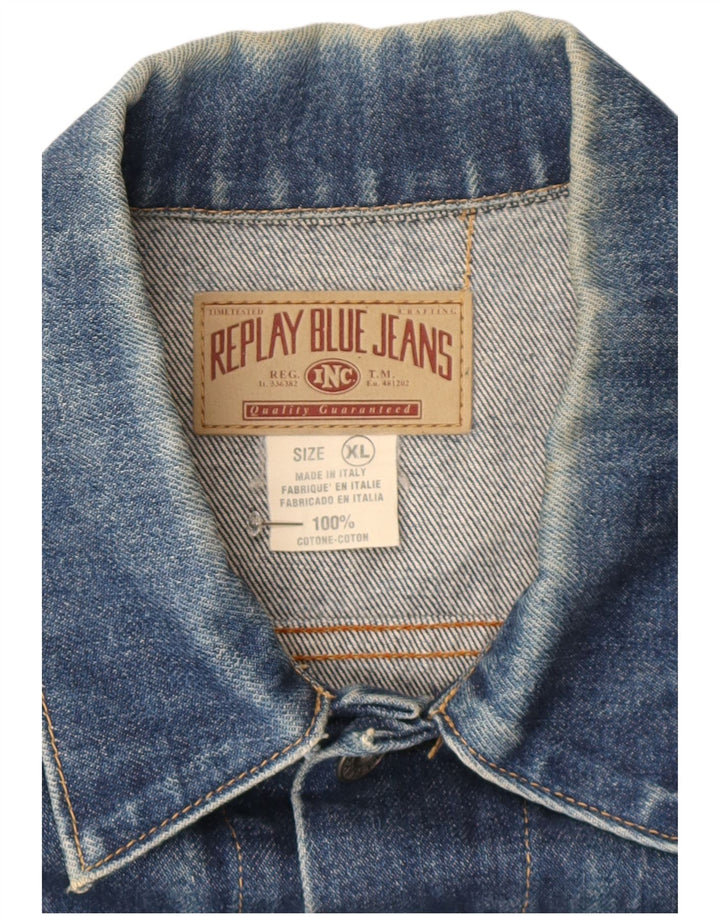 Damska kurtka dżinsowa Replay UK 18 XL, granatowa, bawełniana