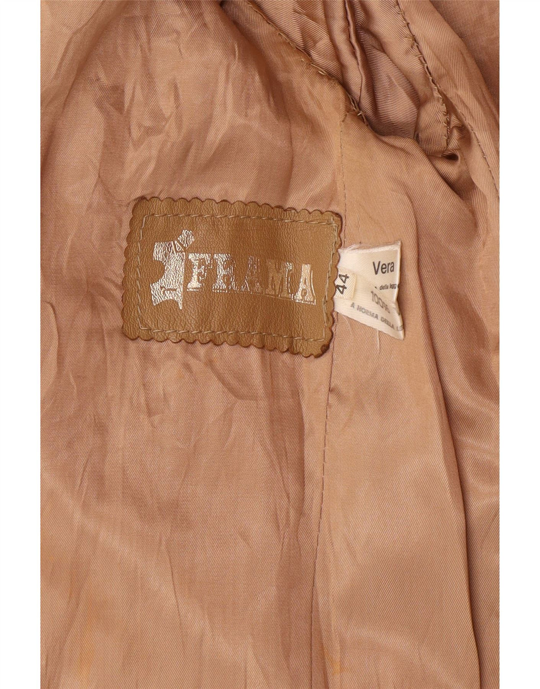 Vintage damska marynarka zapinana na 2 guziki IT 44 średnio beżowa skórzana klasyczna