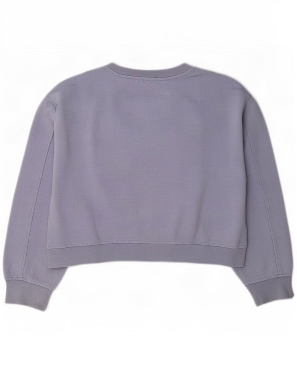 Damska bluza Zara Crop Jumper UK 16, duża, fioletowa bawełna