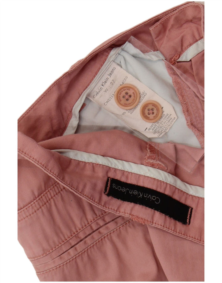 Damskie spodenki Chino CALVIN KLEIN JEANS W27 Małe, różowe, bawełniane