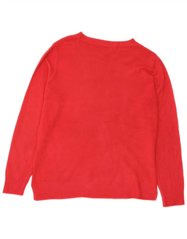 Marks & Spencer Damski sweter z okrągłym dekoltem, UK 12, średni różowy akryl