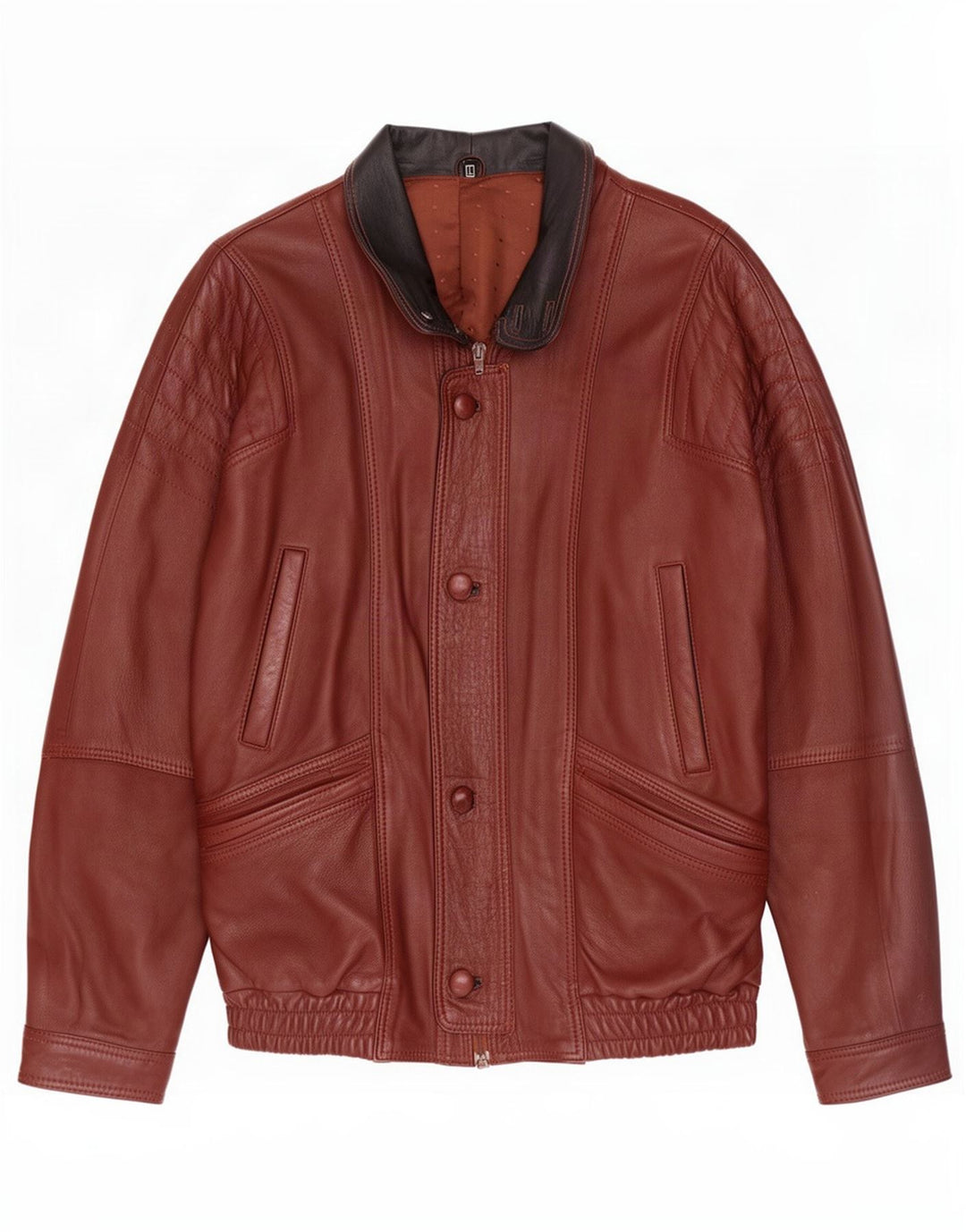 Vintage męska kurtka skórzana bomber UK 40 duża brązowa