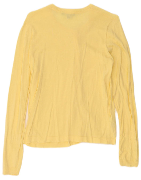 Damski sweter rozpinany Laura Ashley UK 12 Średni żółty bawełniany